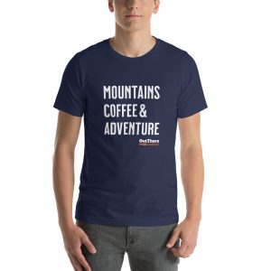 'Mountains, Coffee, & Adventure' Short-Sleeve Unisex T-Shirt